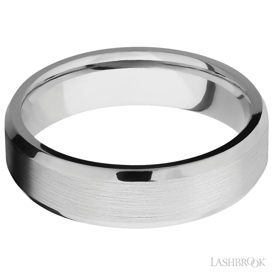6 mm wide Beveled Platinum band.