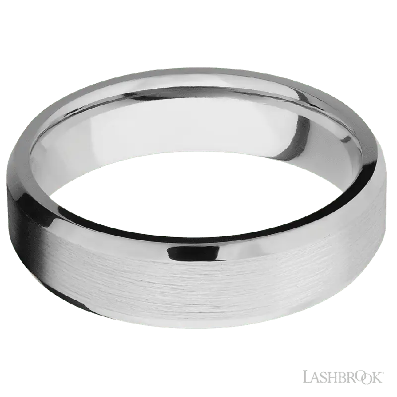 6 mm wide Beveled Platinum band.
