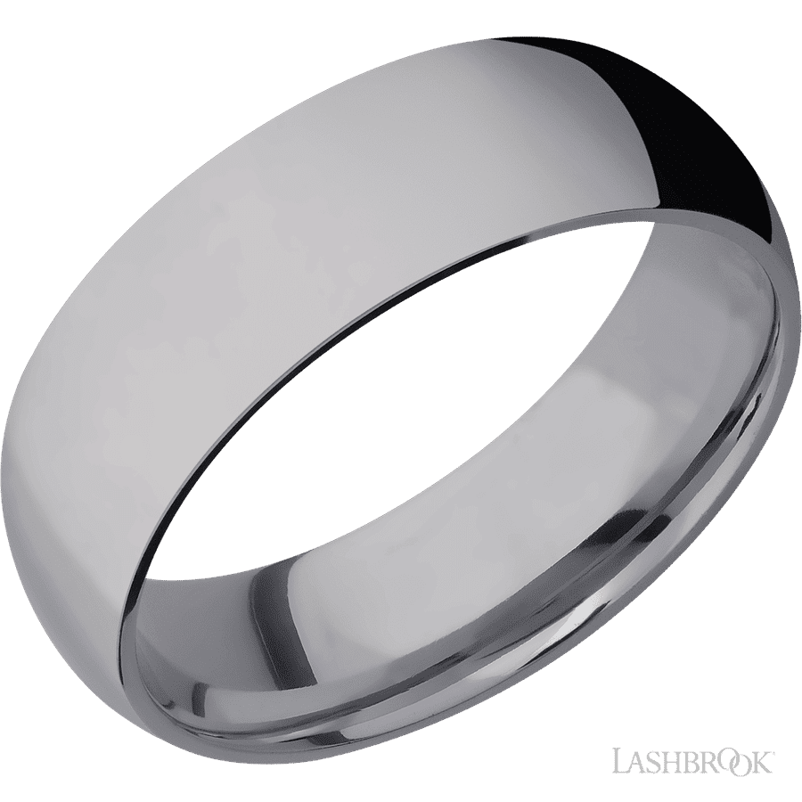 7 mm wide Domed Tantalum band.