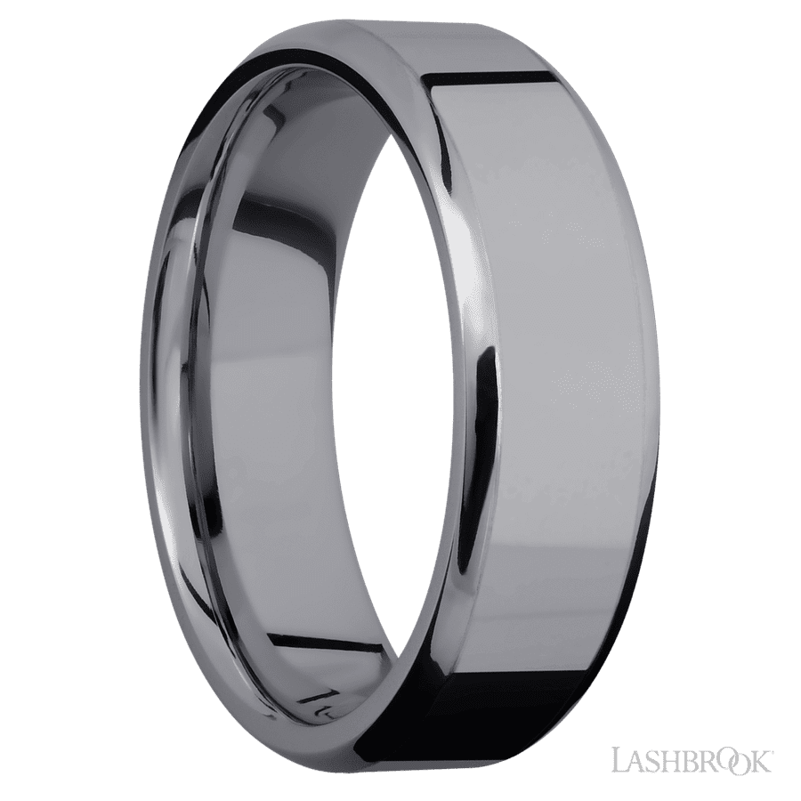 7 mm wide Beveled Tantalum band.