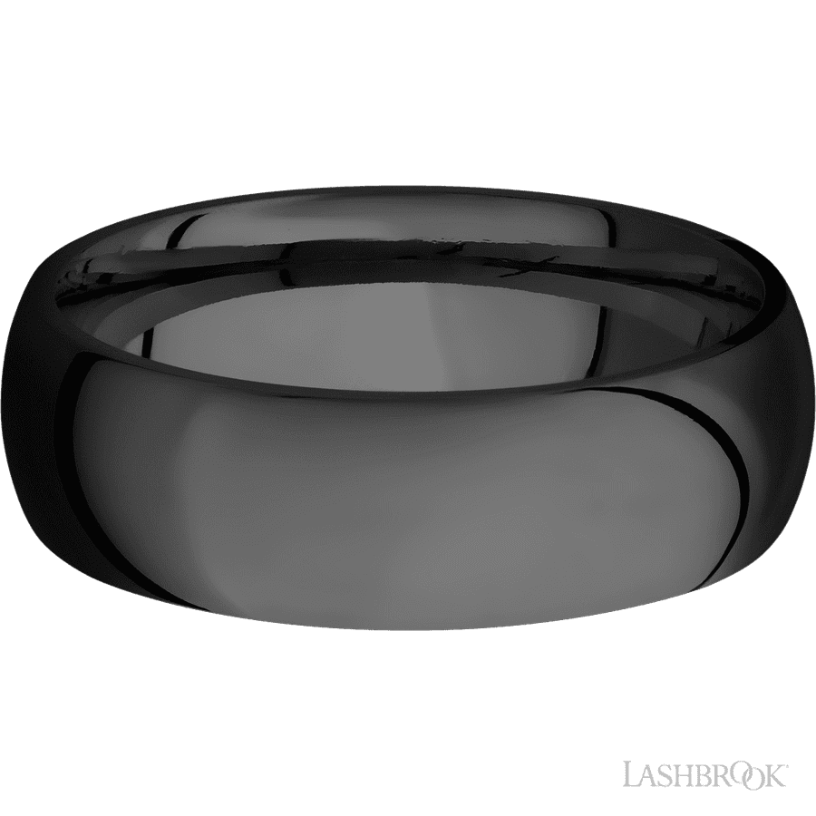 7 mm wide Domed Zirconium band.
