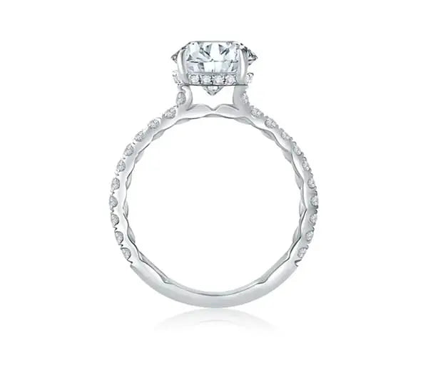 Statement Round Diamond Center Engagement Ring<br>Style: ME1865Q/244