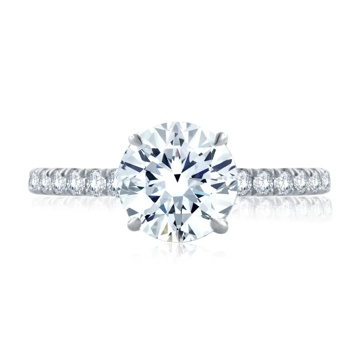 Statement Round Diamond Center Engagement Ring<br>Style: ME1865Q/244