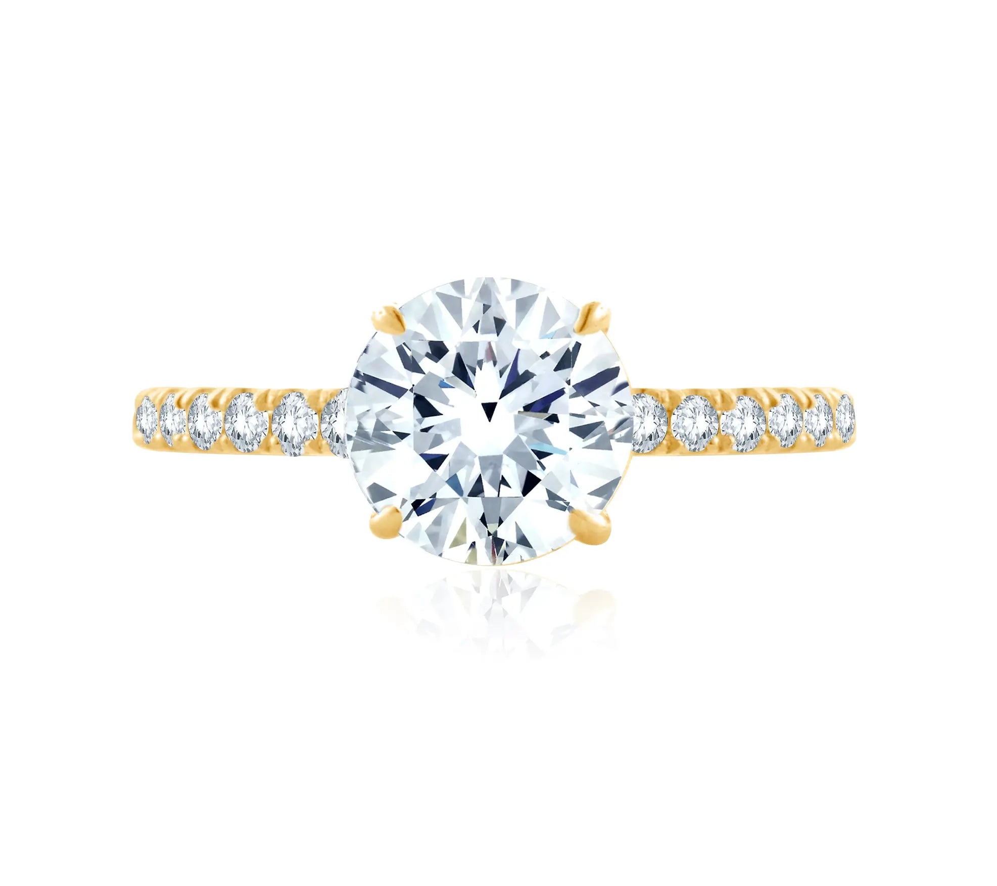 Statement Round Diamond Center Engagement Ring<br>Style: ME1865Q/244
