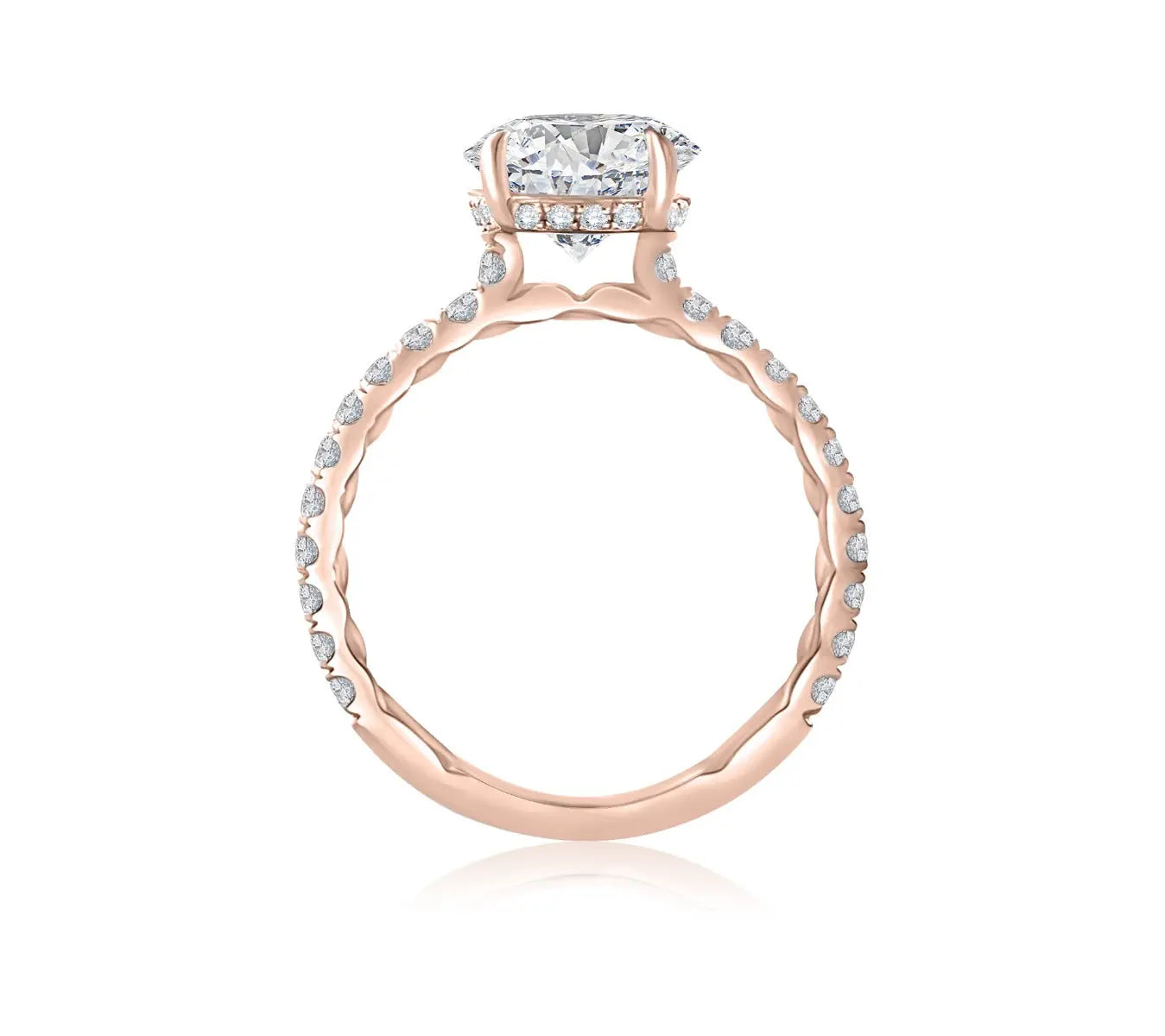 Statement Round Diamond Center Engagement Ring<br>Style: ME1865Q/244