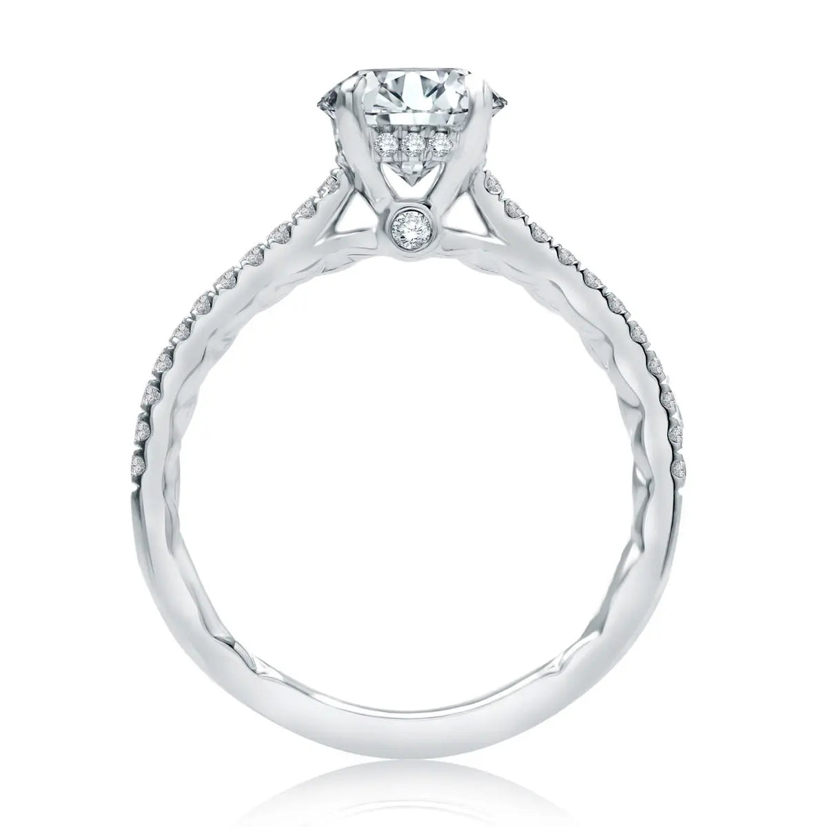Round Cut Diamond Engagement Ring with a Classic Quilts® Pave Band<br><span style="font-size:15px;">Style: ME2029AQ/247</span>