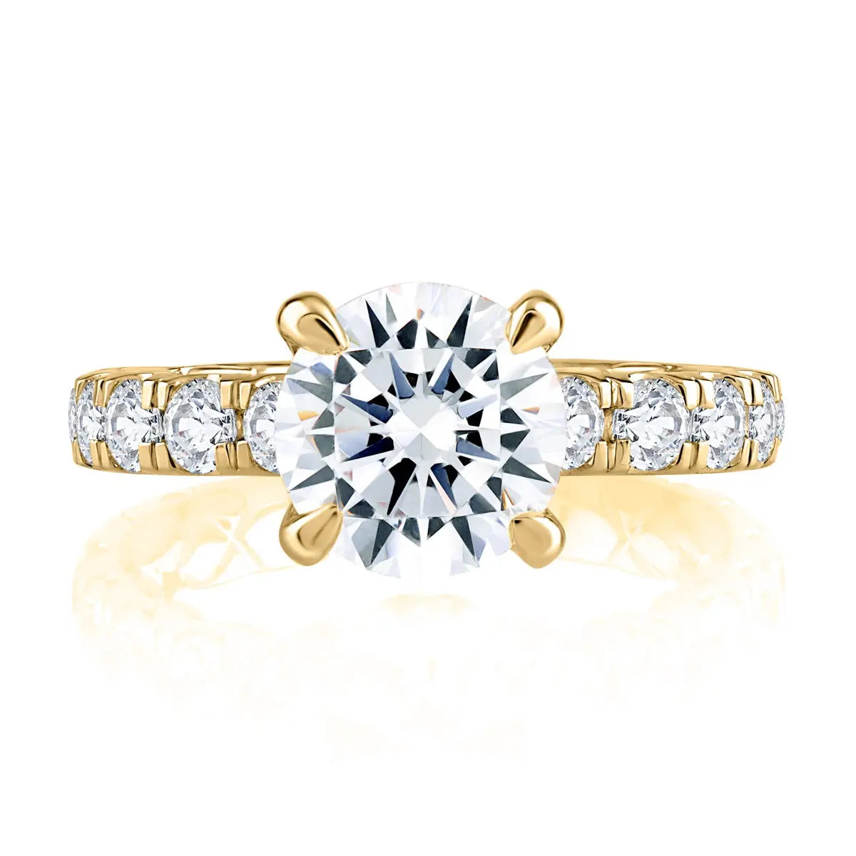 Modern Two Tone Round Cut Diamond Engagement Ring<br><span style="font-size:15px;">Style: MECRD2348Q/650</span>