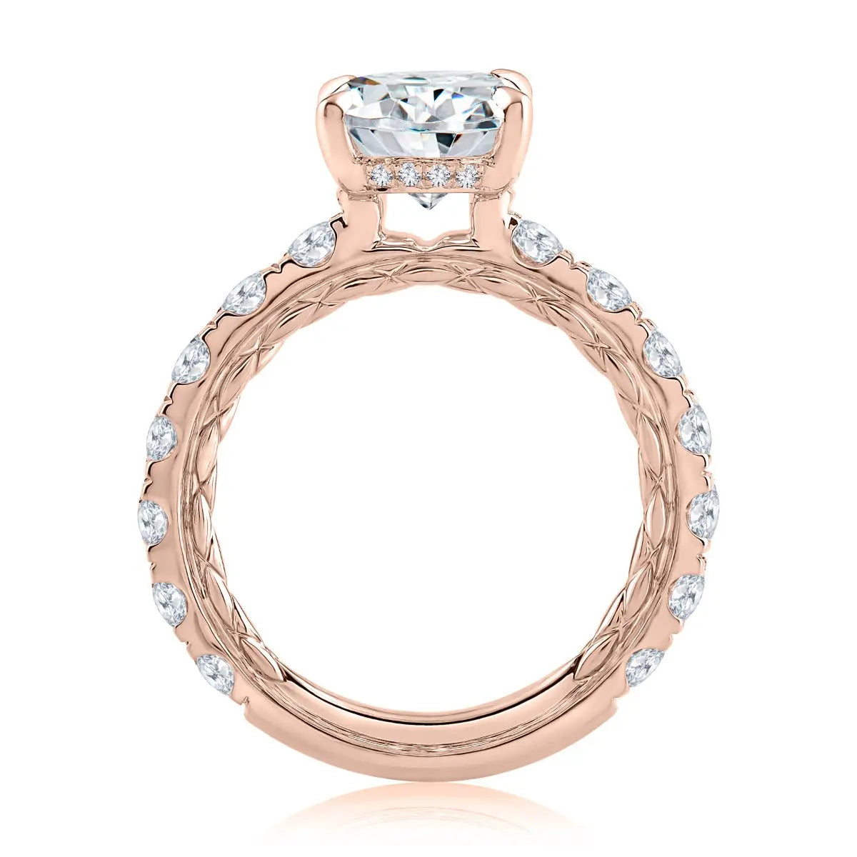 Modern Two Tone Round Cut Diamond Engagement Ring<br><span style="font-size:15px;">Style: MECRD2348Q/650</span>
