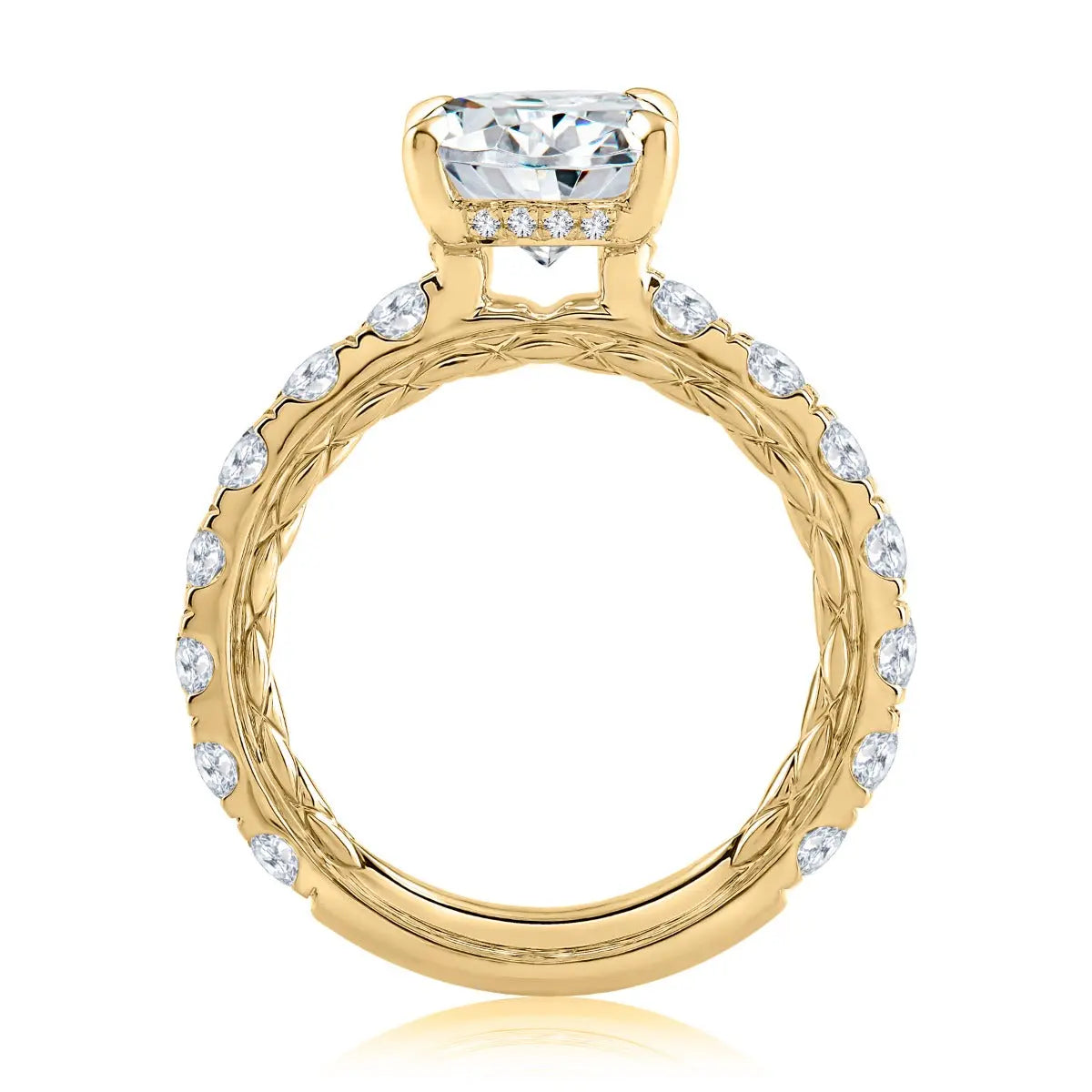 Modern Two Tone Round Cut Diamond Engagement Ring<br><span style="font-size:15px;">Style: MECRD2348Q/650</span>