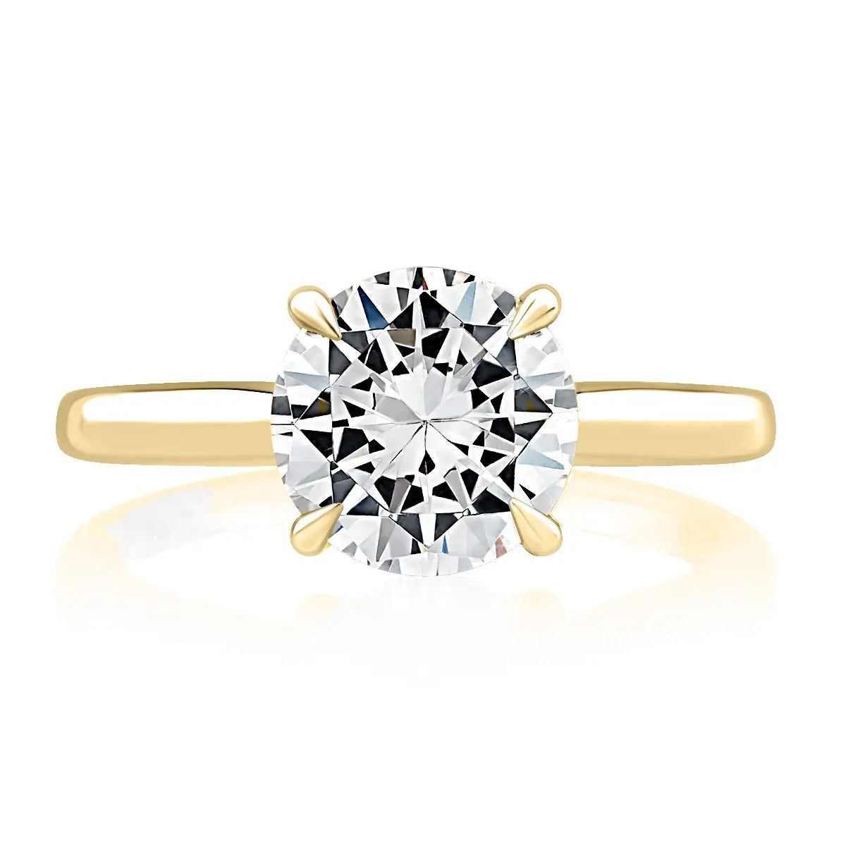 Solitaire Round Center Diamond Engagement Ring with Peek-A-Boo Diamonds<br><span style="font-size:15px;">Style: MECRD2543/258</span>