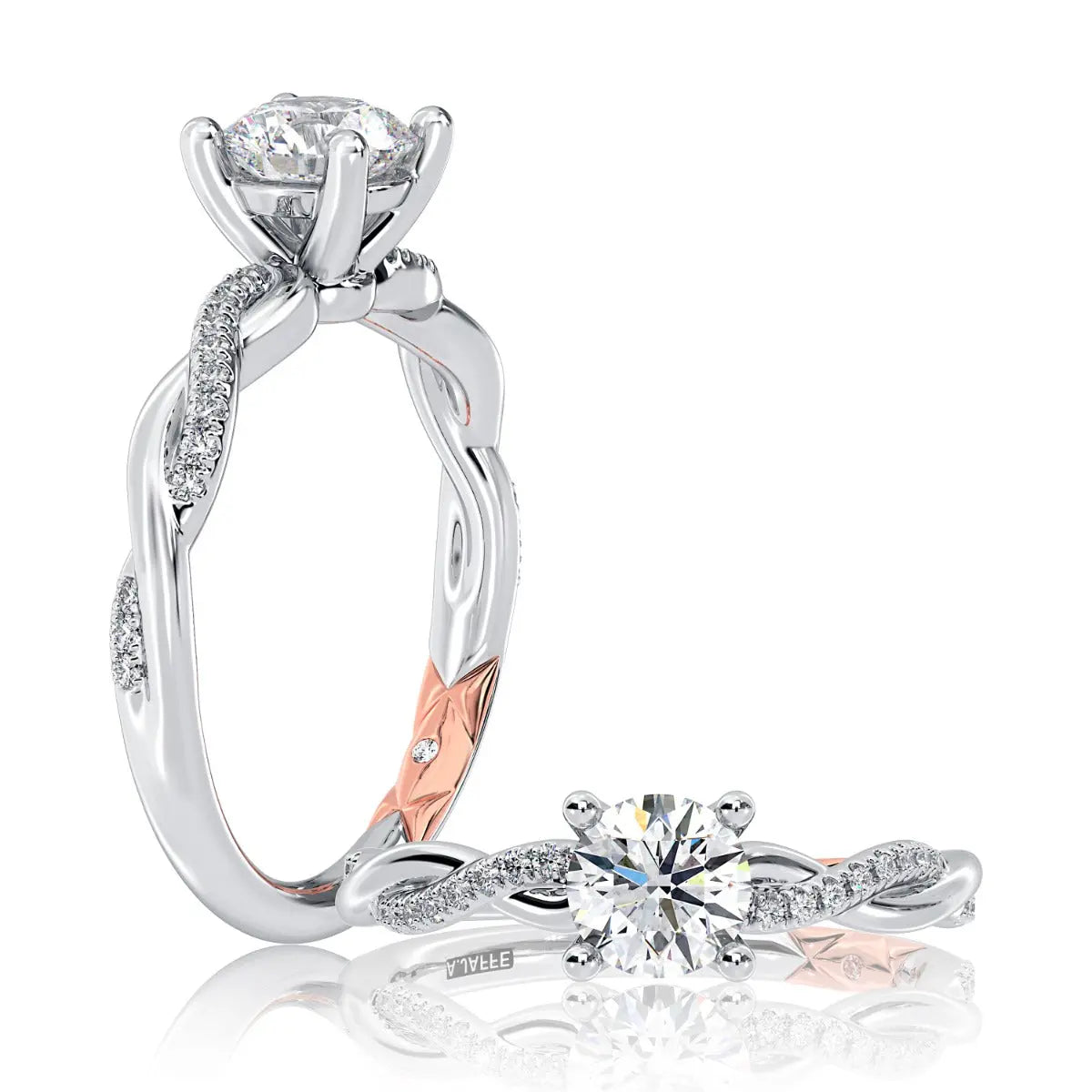 Alternating Row Diamond Wedding Band<br><span style="font-size:15px;">Style: MECRD2544/210</span>