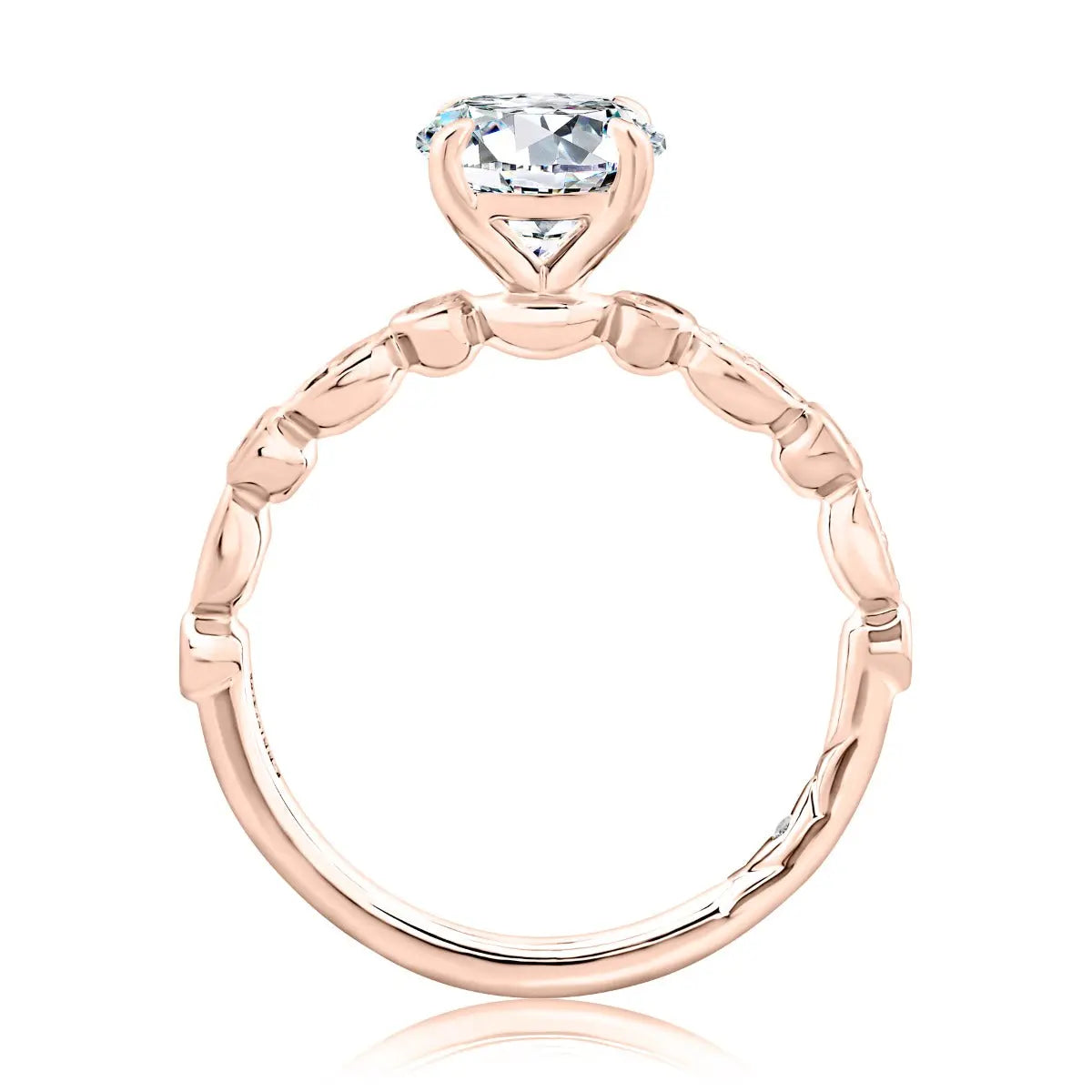 Round Center Diamond Engagement Band with Marquise and Round Shape Diamond Band<br><span style="font-size:15px;">Style: MECRD2737/190</span>