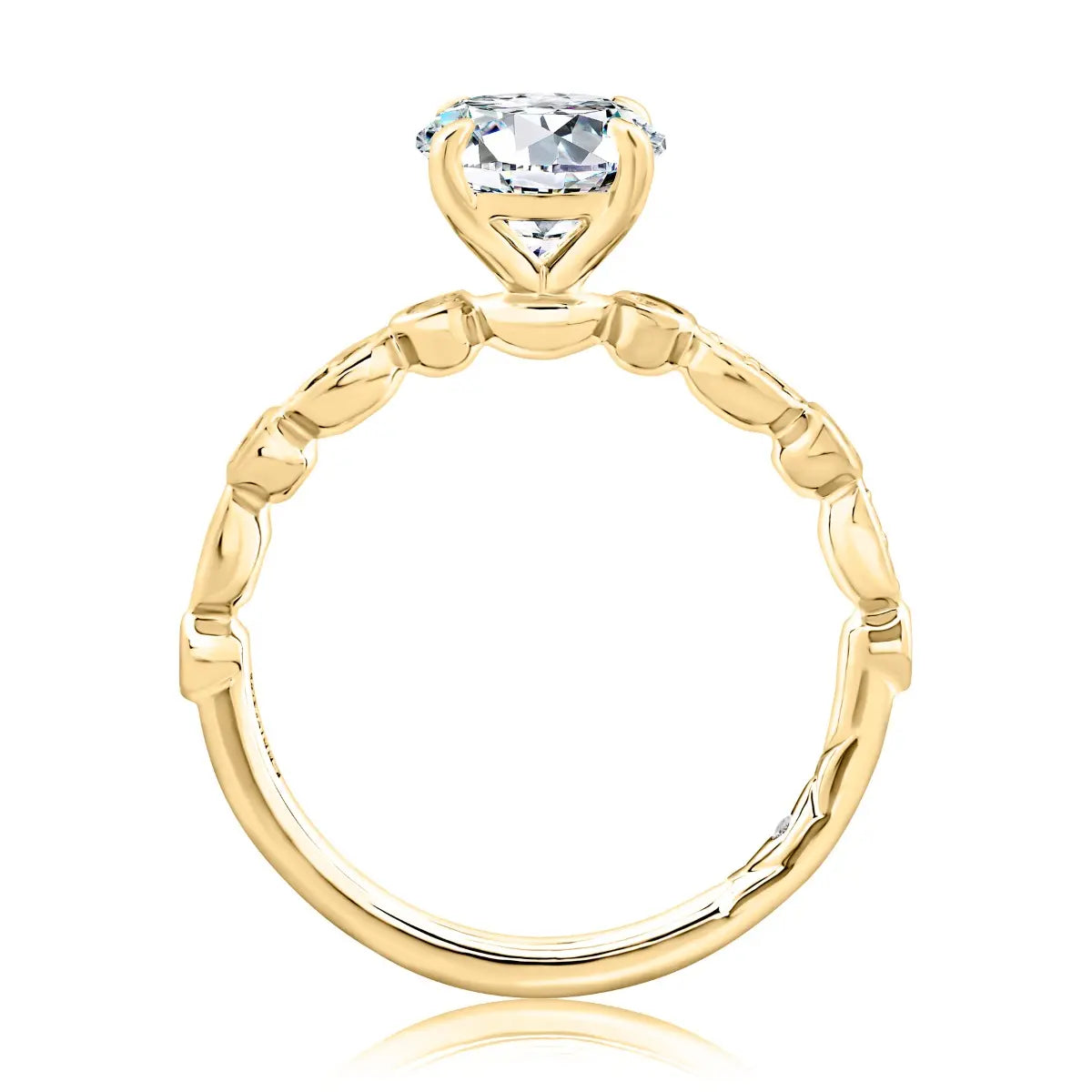 Round Center Diamond Engagement Band with Marquise and Round Shape Diamond Band<br><span style="font-size:15px;">Style: MECRD2737/190</span>