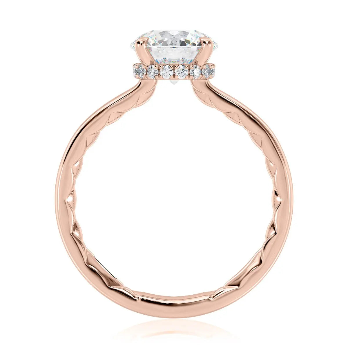 Four Claw Prongs Solitaire Round Diamond Center Engagment Ring with A.JAFFE Quilts® Interior<br><span style="font-size:15px;">Style: MECRD2744BQ/211</span>