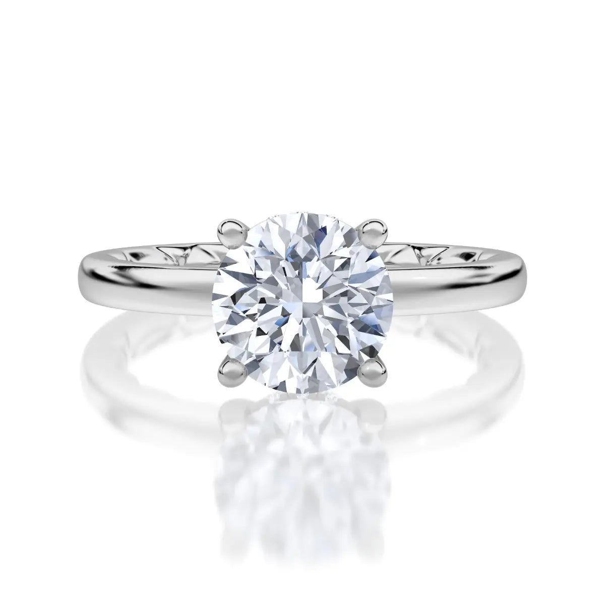Classic Solitaire Round Center Diamond Engagement Ring<br><span style="font-size:15px;">Style: MECRD2959Q/156</span>