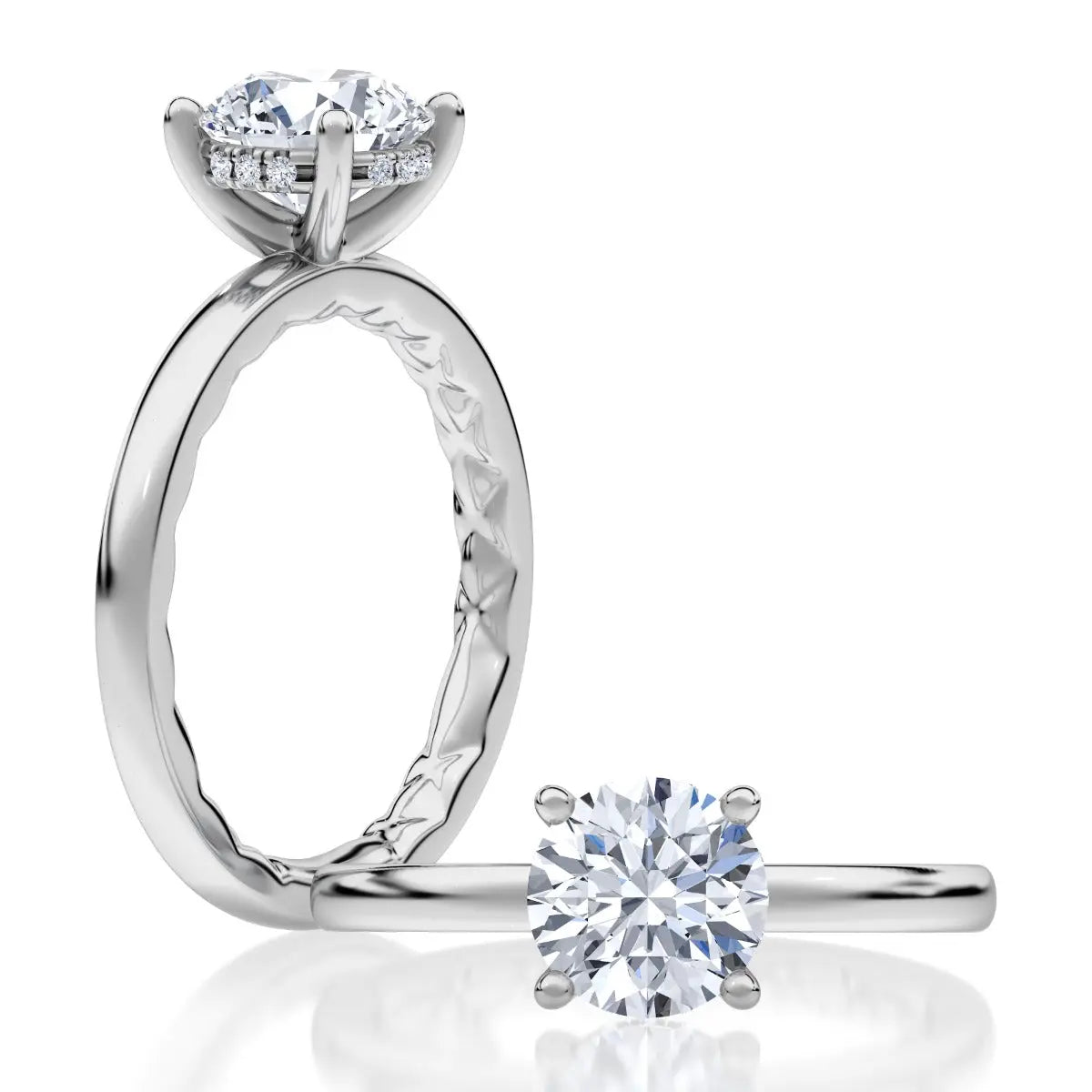 Classic Solitaire Round Center Diamond Engagement Ring<br><span style="font-size:15px;">Style: MECRD2959Q/156</span>