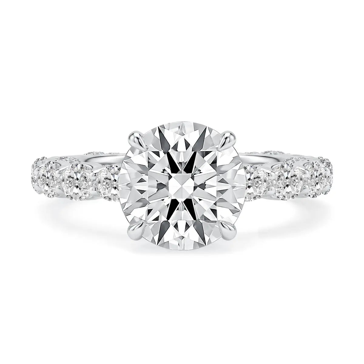 Oval Diamond Engagement Ring with Hidden Halo and Pavé Band<br><span style="font-size:15px;">Style: MESNRD4212B/451</span>