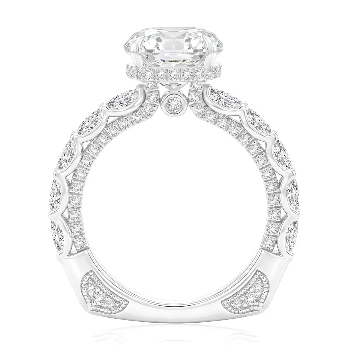 Oval Diamond Engagement Ring with Hidden Halo and Pavé Band<br><span style="font-size:15px;">Style: MESNRD4212B/451</span>
