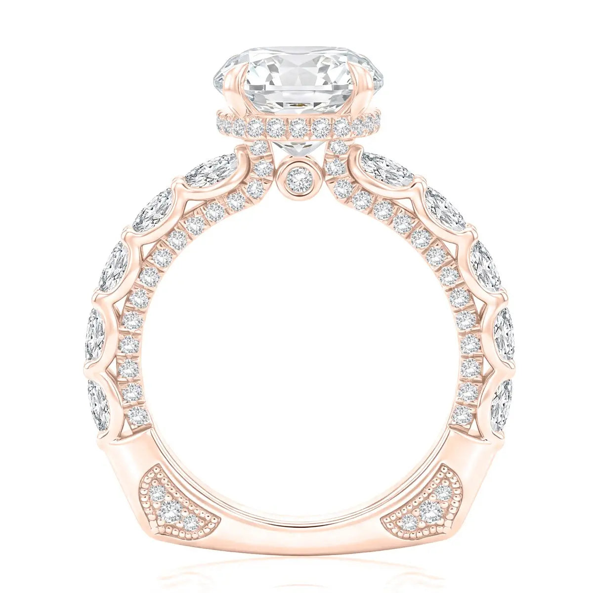 Oval Diamond Engagement Ring with Hidden Halo and Pavé Band<br><span style="font-size:15px;">Style: MESNRD4212B/451</span>