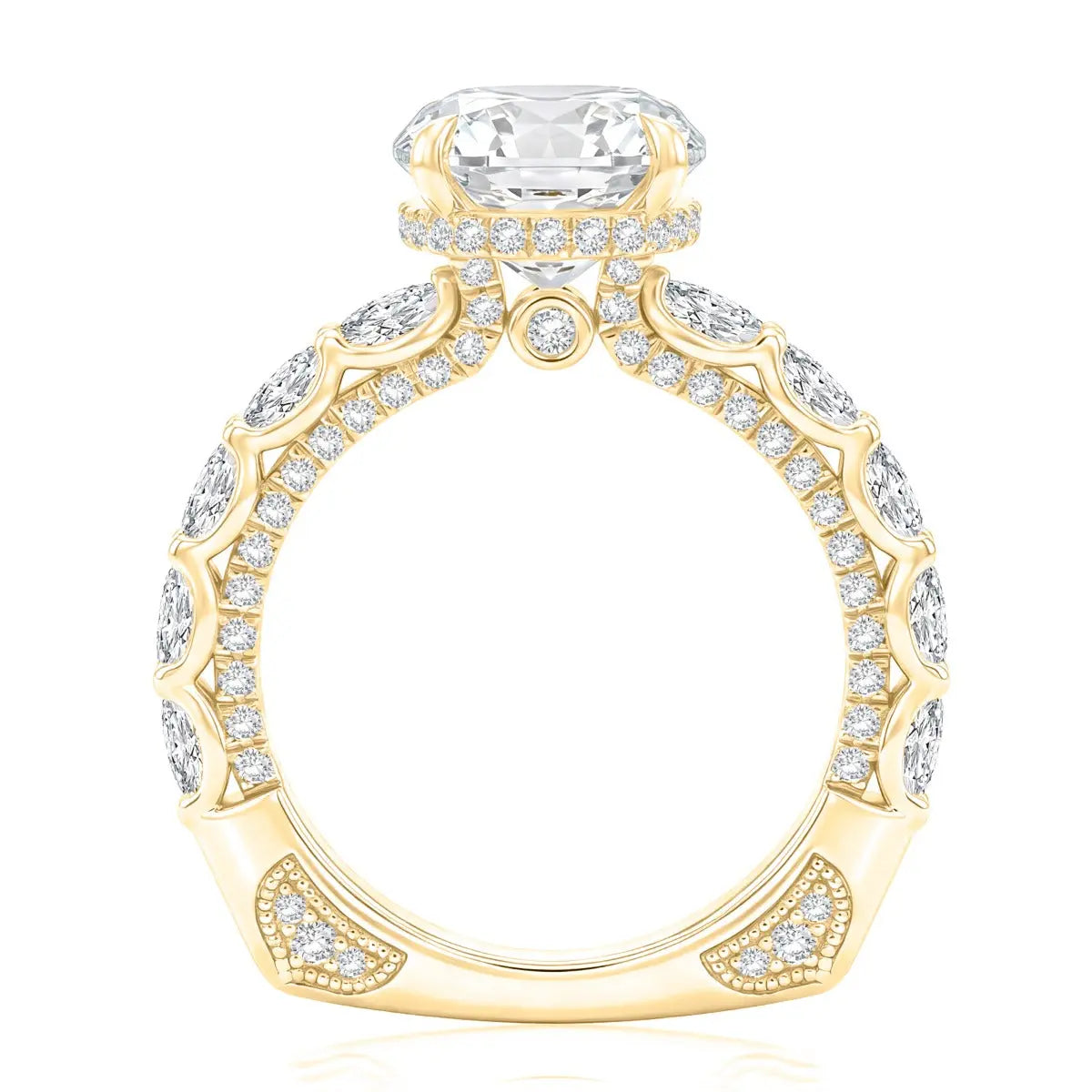 Oval Diamond Engagement Ring with Hidden Halo and Pavé Band<br><span style="font-size:15px;">Style: MESNRD4212B/451</span>