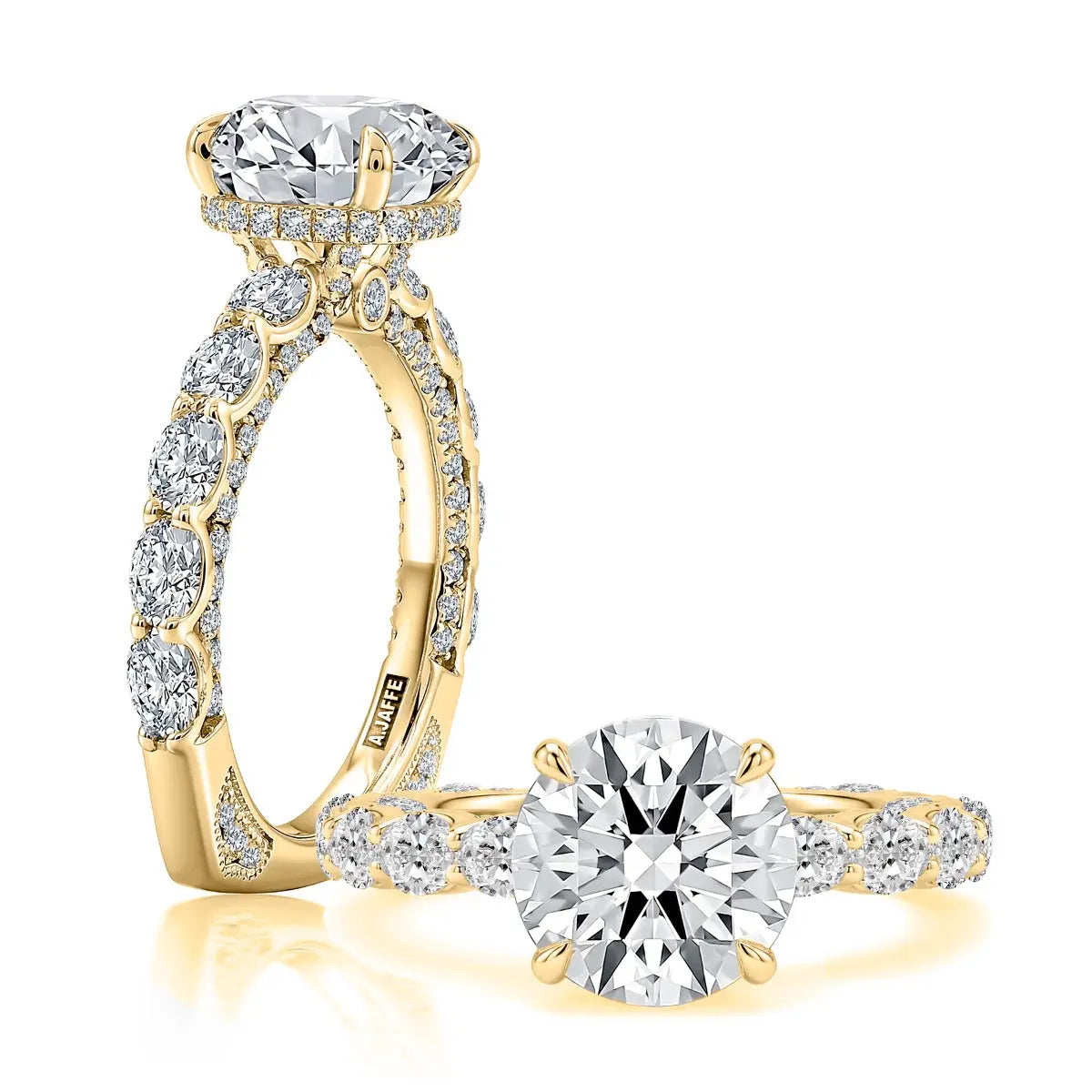 Oval Diamond Engagement Ring with Hidden Halo and Pavé Band<br><span style="font-size:15px;">Style: MESNRD4212B/451</span>