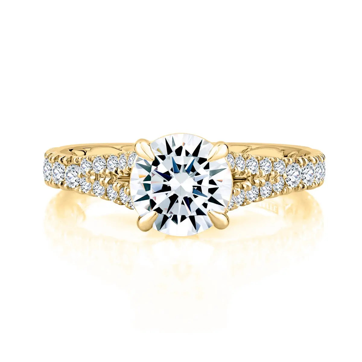 Regal Split Signature Round Diamond Engagement Ring<br><span style="font-size:15px;">Style: MESRD2506Q/205</span>