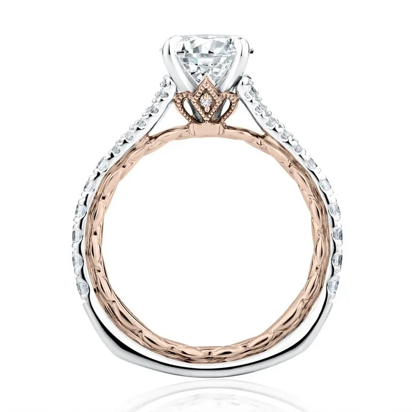 Regal Split Signature Round Diamond Engagement Ring<br><span style="font-size:15px;">Style: MESRD2506Q/205</span>