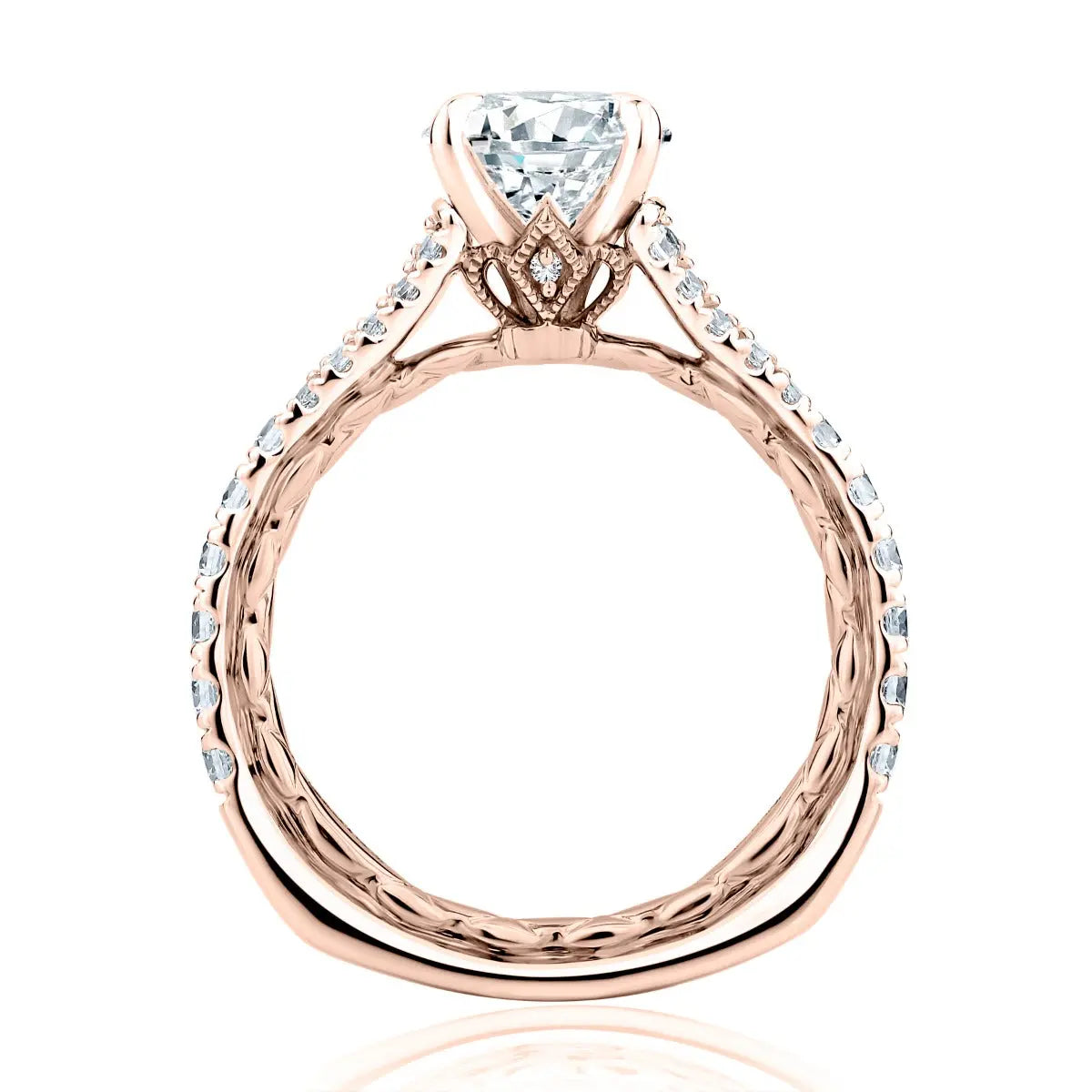 Regal Split Signature Round Diamond Engagement Ring<br><span style="font-size:15px;">Style: MESRD2506Q/205</span>