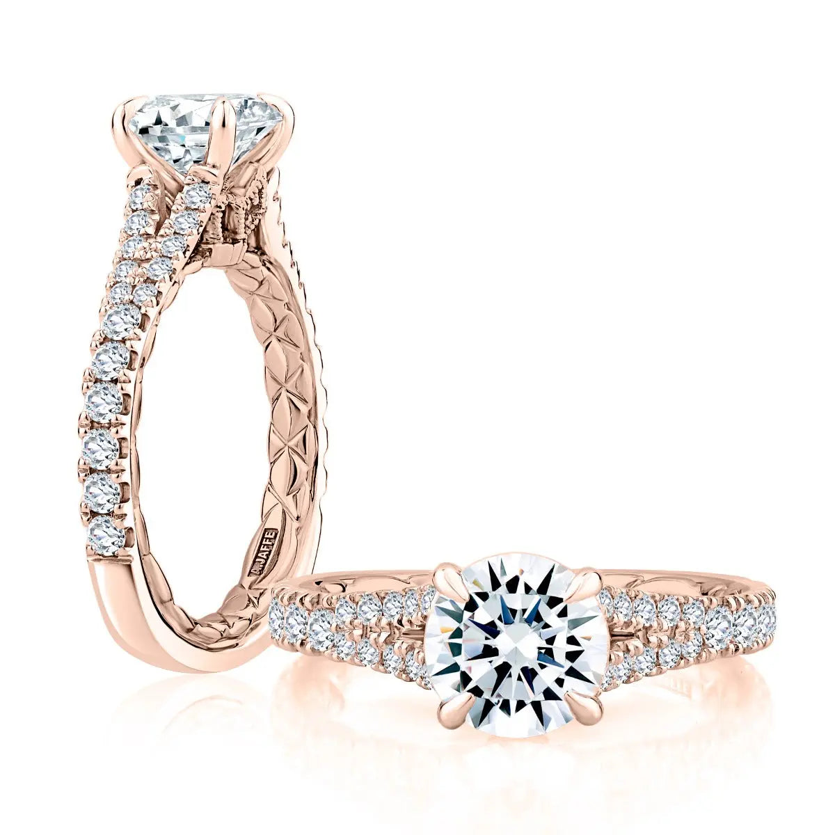 Regal Split Signature Round Diamond Engagement Ring<br><span style="font-size:15px;">Style: MESRD2506Q/205</span>